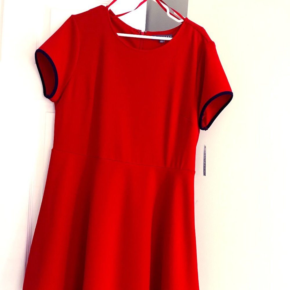 Red Dress with Double Hem